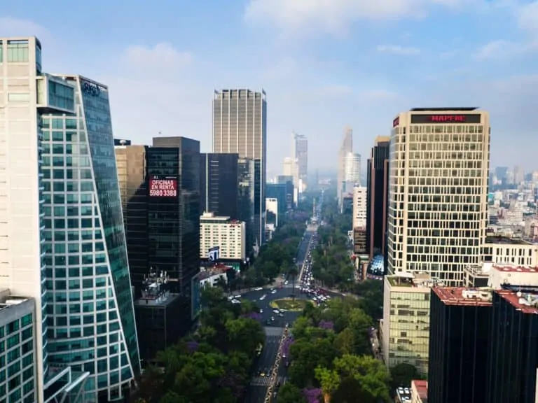 Large city: Mexico City’s skyline along Paseo de la Reforma